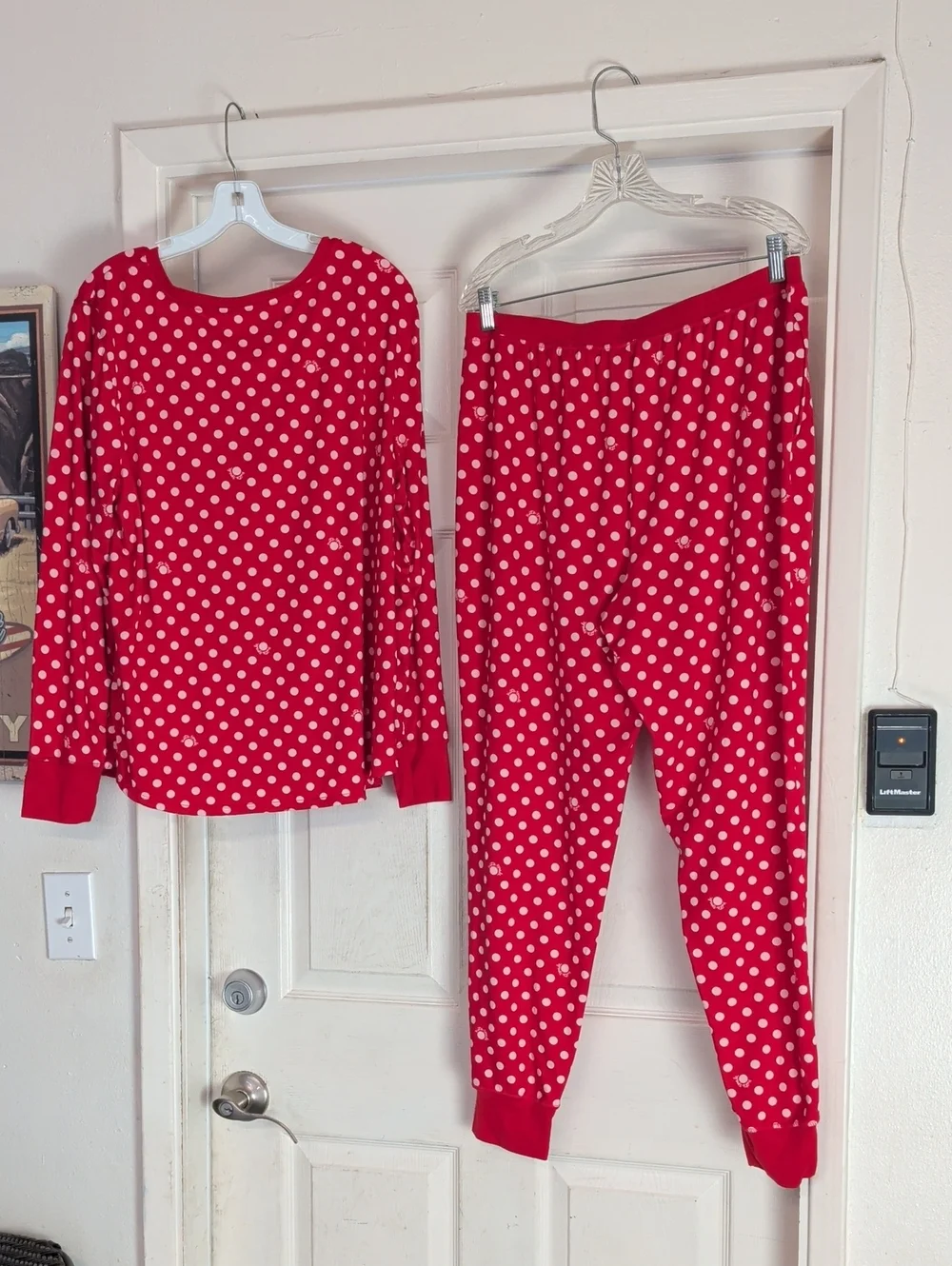 kate spade Red and White Polka Dot Pajama Set - Long Sleeve Top & Pants XL